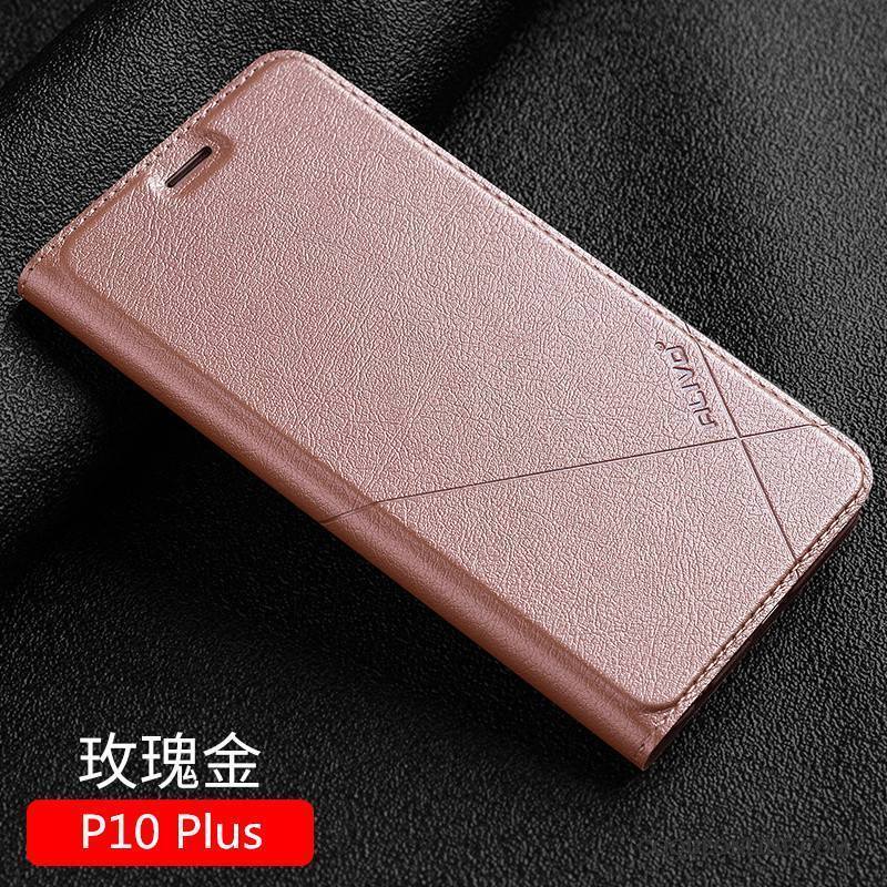 Huawei P10 Plus Coque De Téléphone Clamshell Incassable Or Rose Étui Protection Étui En Cuir