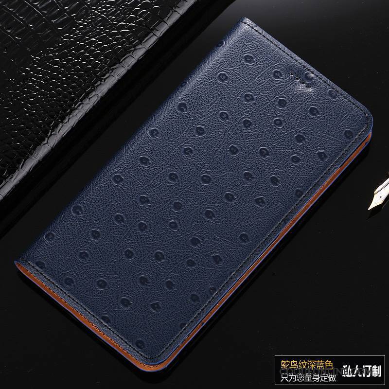 Huawei P10 Plus Coque De Téléphone Cuir Véritable Oiseau Bleu Étui Protection Étui En Cuir