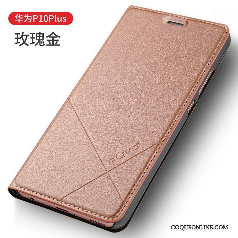 Huawei P10 Plus Coque De Téléphone Incassable Étui En Cuir Clamshell Protection Rouge