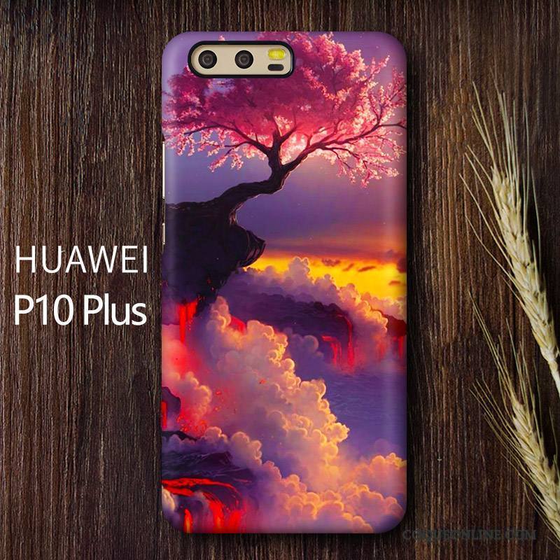 Huawei P10 Plus Coque De Téléphone Sakura Étui Personnalité Délavé En Daim Téléphone Portable Créatif