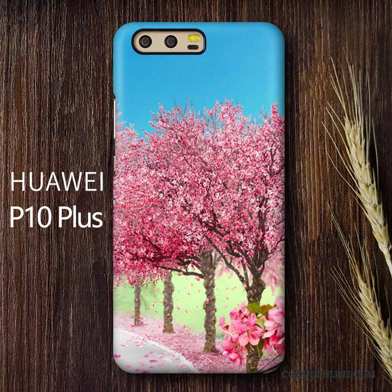 Huawei P10 Plus Coque De Téléphone Sakura Étui Personnalité Délavé En Daim Téléphone Portable Créatif