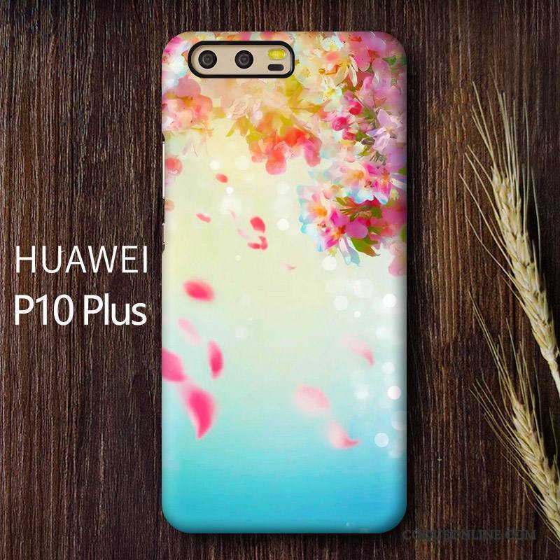 Huawei P10 Plus Coque De Téléphone Sakura Étui Personnalité Délavé En Daim Téléphone Portable Créatif