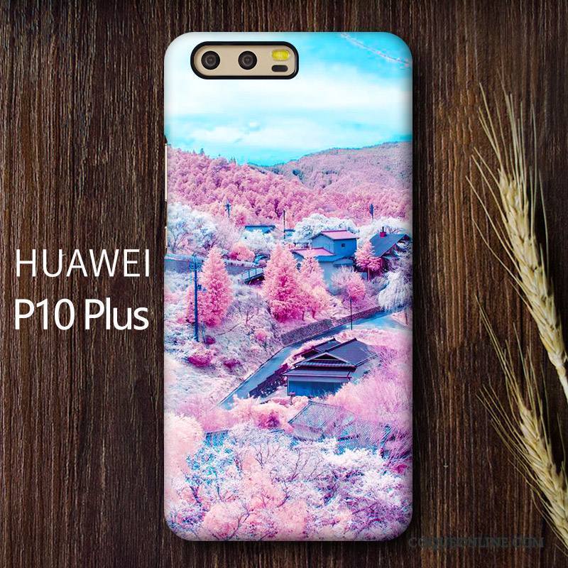 Huawei P10 Plus Coque De Téléphone Sakura Étui Personnalité Délavé En Daim Téléphone Portable Créatif