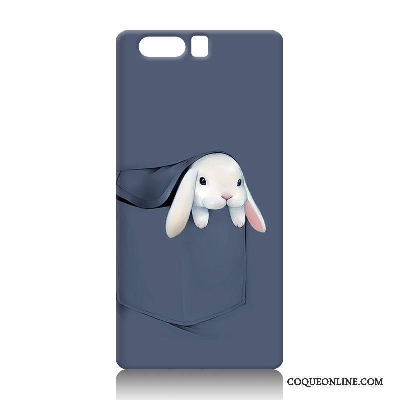 Huawei P10 Plus Coque Dessin Animé Silicone Bleu Gaufrage Incassable Fluide Doux Étui