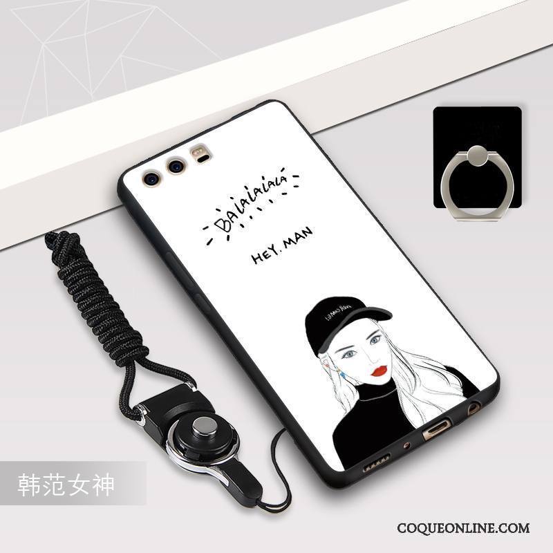 Huawei P10 Plus Coque Incassable Fluide Doux Silicone Étui Ornements Suspendus Créatif