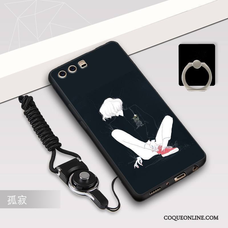 Huawei P10 Plus Coque Incassable Fluide Doux Silicone Étui Ornements Suspendus Créatif