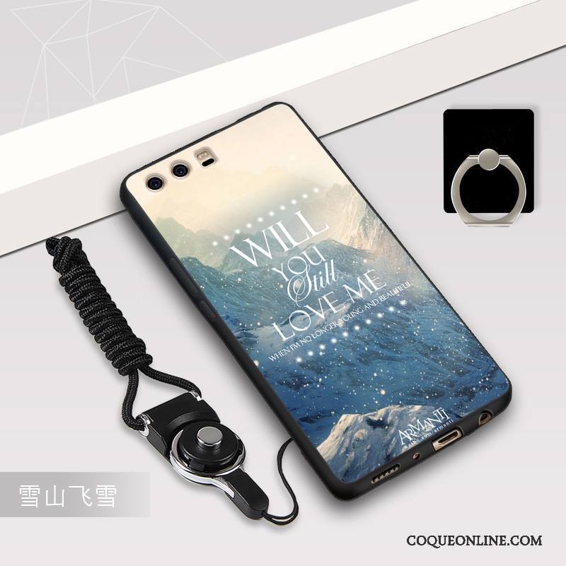 Huawei P10 Plus Coque Incassable Fluide Doux Silicone Étui Ornements Suspendus Créatif