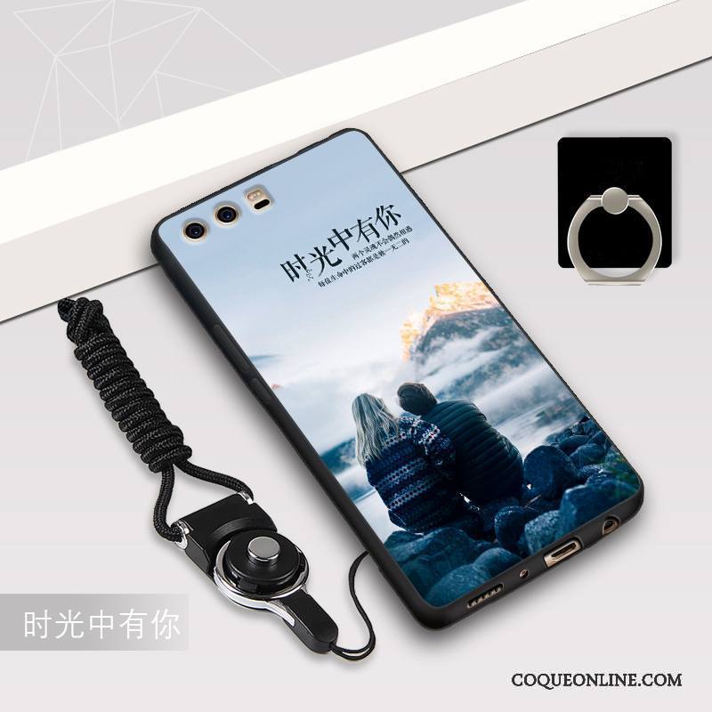Huawei P10 Plus Coque Incassable Fluide Doux Silicone Étui Ornements Suspendus Créatif