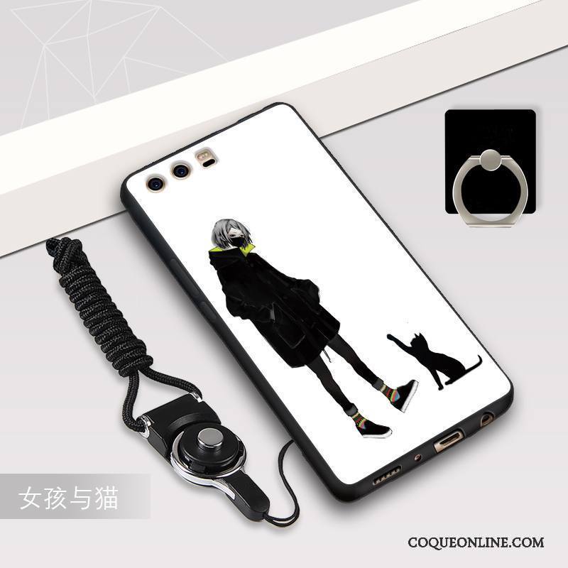 Huawei P10 Plus Coque Incassable Fluide Doux Silicone Étui Ornements Suspendus Créatif