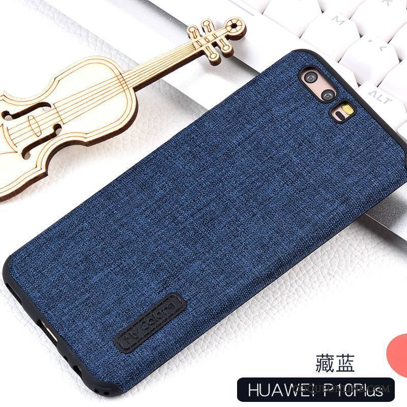 Huawei P10 Plus Coque Kaki Tendance Incassable Silicone Étui Tout Compris Tissu