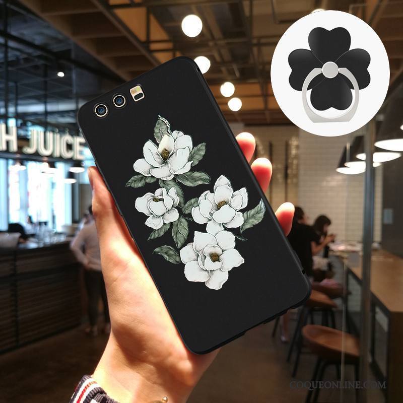 Huawei P10 Plus Coque Protection Créatif Noir Incassable Tendance Gaufrage Art