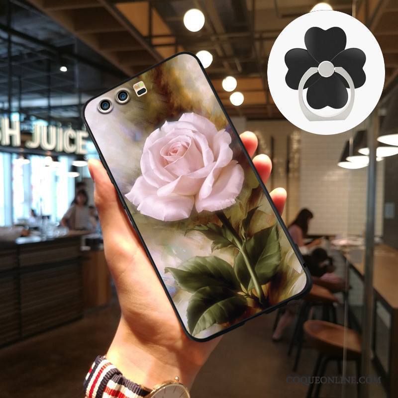 Huawei P10 Plus Coque Protection Créatif Noir Incassable Tendance Gaufrage Art