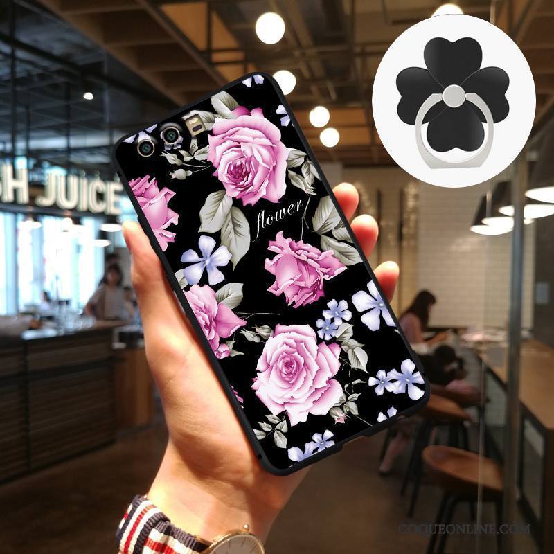 Huawei P10 Plus Coque Protection Créatif Noir Incassable Tendance Gaufrage Art