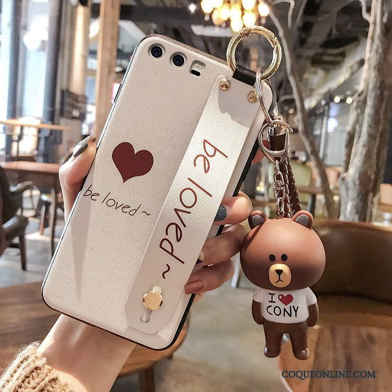 Huawei P10 Plus Coque Silicone Créatif Amour Délavé En Daim Tout Compris Blanc Personnalité
