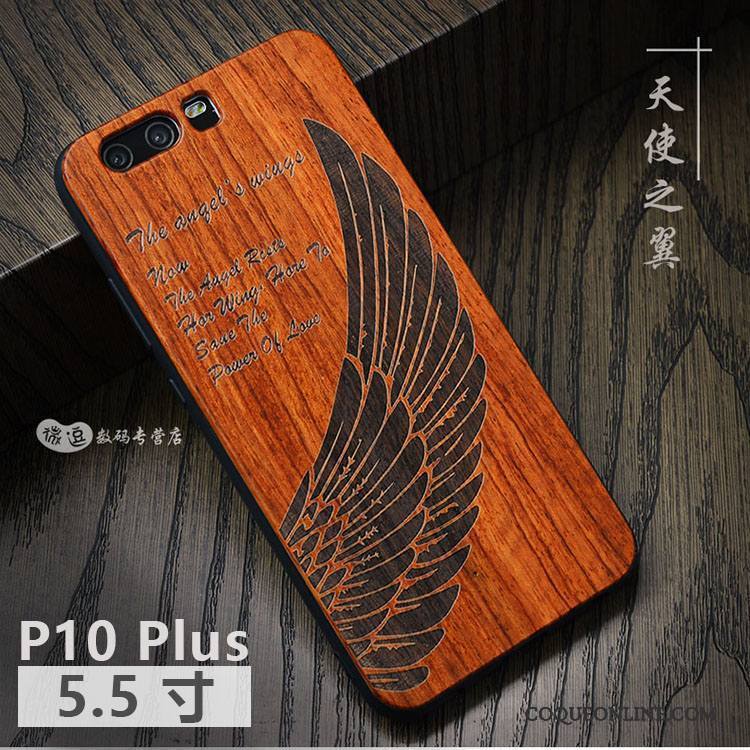 Huawei P10 Plus Coque Simple Créatif Étui Protection En Bois Incassable Personnalité