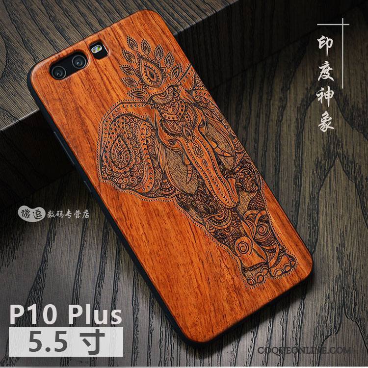 Huawei P10 Plus Coque Simple Créatif Étui Protection En Bois Incassable Personnalité