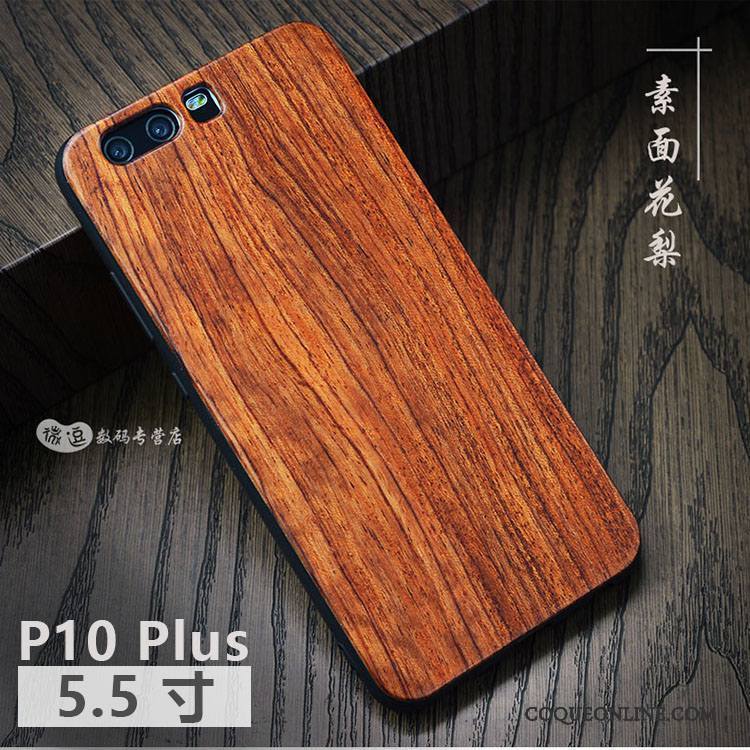 Huawei P10 Plus Coque Simple Créatif Étui Protection En Bois Incassable Personnalité