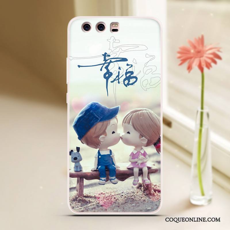 Huawei P10 Plus Coque Étui Bleu Clair Cool Silicone Protection Dessin Animé Personnalité
