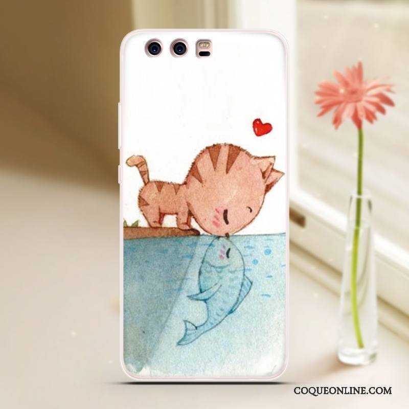 Huawei P10 Plus Coque Étui Bleu Clair Cool Silicone Protection Dessin Animé Personnalité