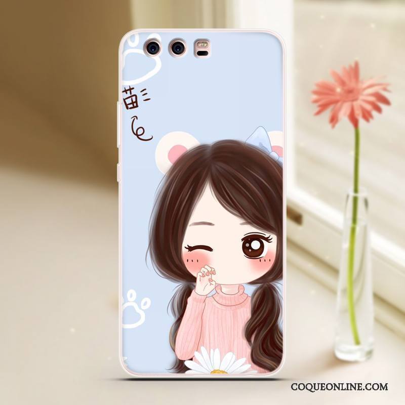 Huawei P10 Plus Coque Étui Bleu Clair Cool Silicone Protection Dessin Animé Personnalité