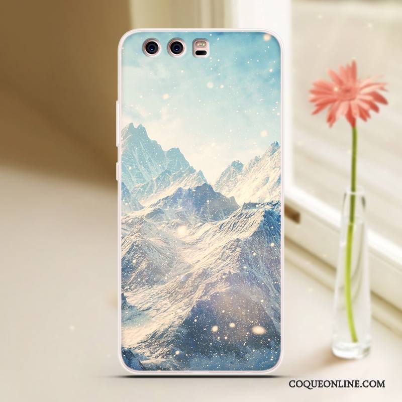 Huawei P10 Plus Coque Étui Bleu Clair Cool Silicone Protection Dessin Animé Personnalité