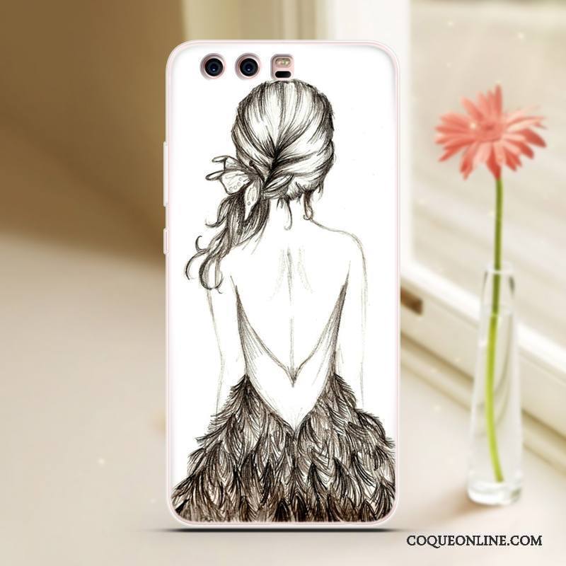 Huawei P10 Plus Coque Étui Bleu Clair Cool Silicone Protection Dessin Animé Personnalité