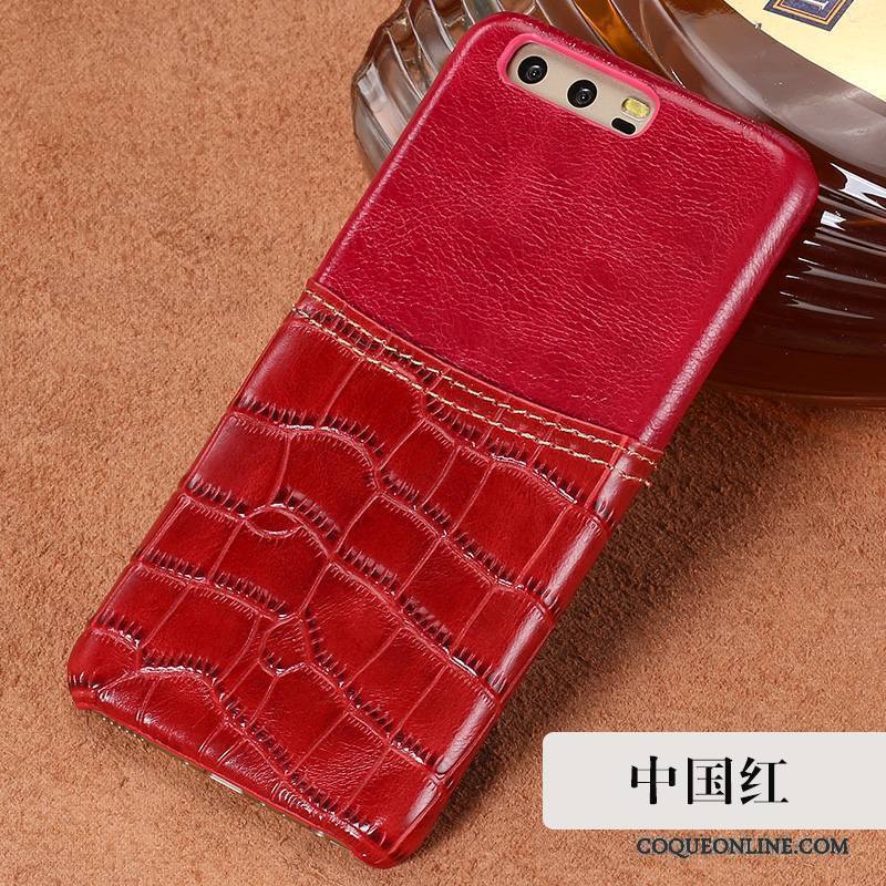 Huawei P10 Plus Coque Étui En Cuir Rouge Élégant Personnalité Luxe Créatif Incassable