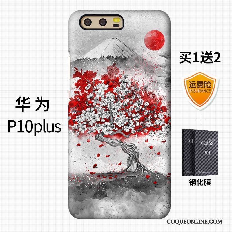 Huawei P10 Plus Difficile Gris Personnalité Coque De Téléphone Délavé En Daim Créatif Art