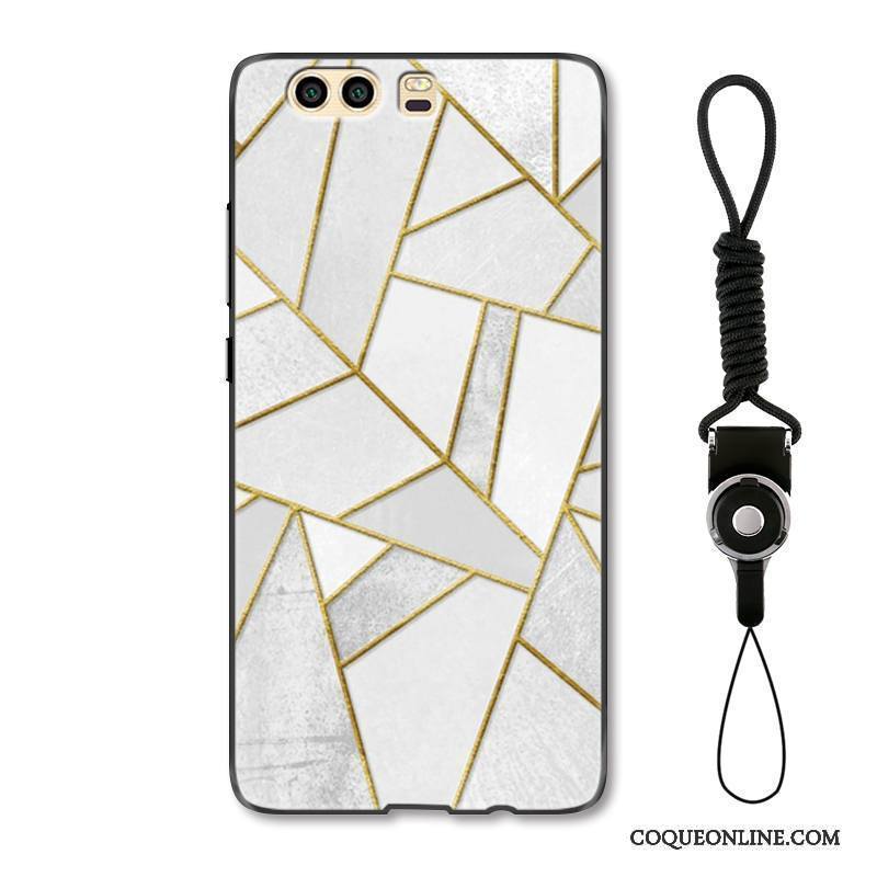 Huawei P10 Plus Géométrie Créatif Coque De Téléphone Protection Gaufrage Blanc Dimensionnel