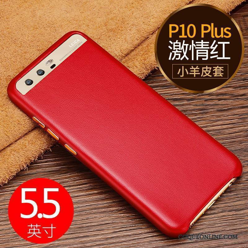 Huawei P10 Plus Incassable Coque De Téléphone Étui En Cuir Rose Business Haute Qualité Protection