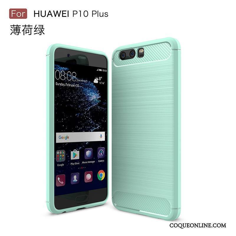 Huawei P10 Plus Incassable Fluide Doux Coque De Téléphone Protection Délavé En Daim Étui Silicone