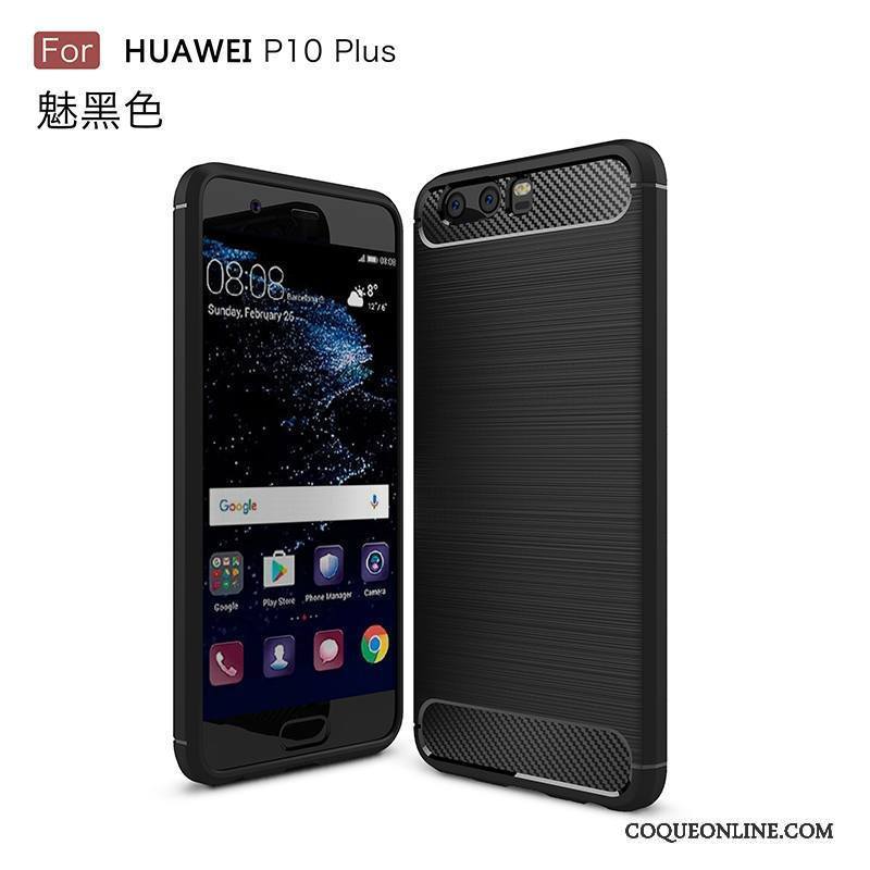 Huawei P10 Plus Incassable Fluide Doux Coque De Téléphone Protection Délavé En Daim Étui Silicone