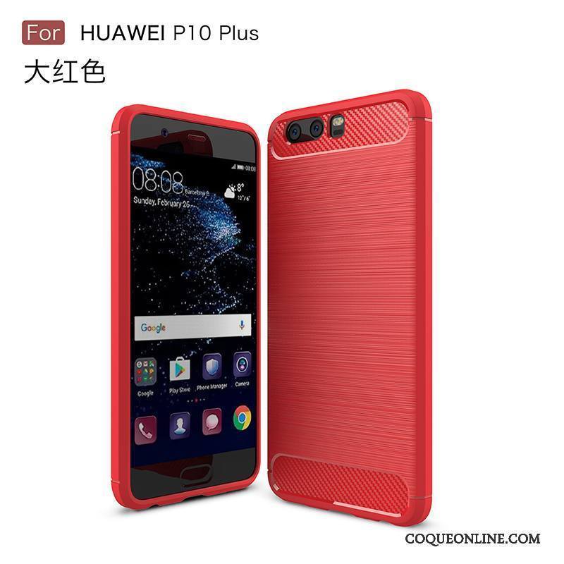 Huawei P10 Plus Incassable Fluide Doux Coque De Téléphone Protection Délavé En Daim Étui Silicone