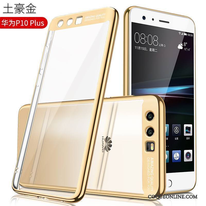 Huawei P10 Plus Incassable Personnalité Coque De Téléphone Tendance Étui Transparent Bleu