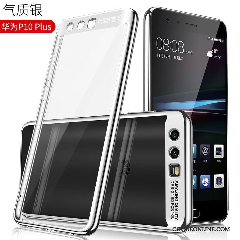 Huawei P10 Plus Incassable Personnalité Coque De Téléphone Tendance Étui Transparent Bleu