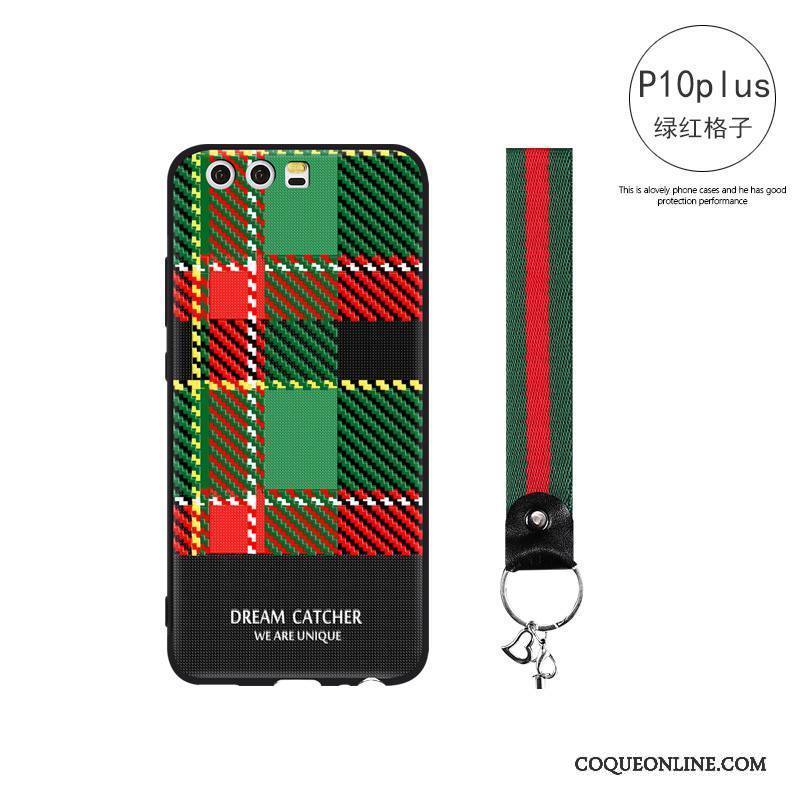 Huawei P10 Plus Incassable Téléphone Portable Fluide Doux Plaid Coque Tendance Simple