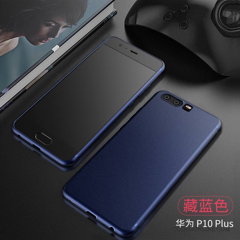 Huawei P10 Plus Noir Silicone Tout Compris Délavé En Daim Étui Coque De Téléphone Fluide Doux