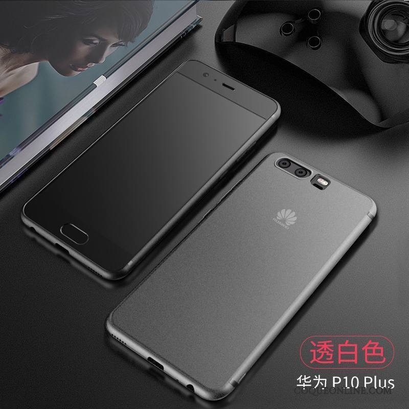Huawei P10 Plus Noir Silicone Tout Compris Délavé En Daim Étui Coque De Téléphone Fluide Doux