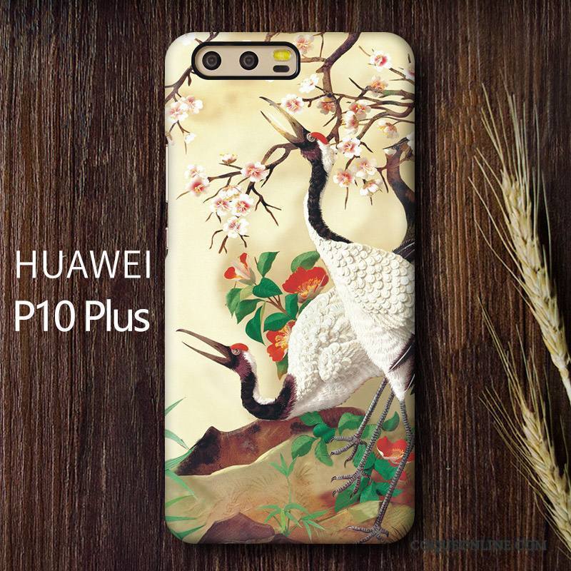 Huawei P10 Plus Personnalisé Coque De Téléphone Incassable Délavé En Daim Créatif Personnalité Style Chinois