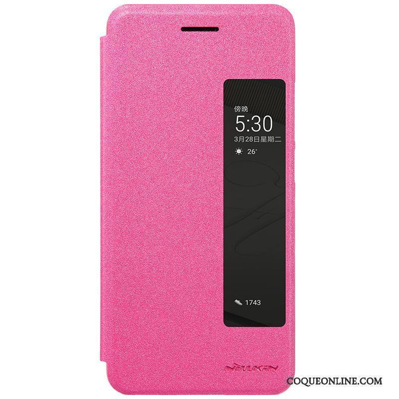 Huawei P10 Plus Pu Étui En Cuir Dormance Rouge Incassable Coque De Téléphone