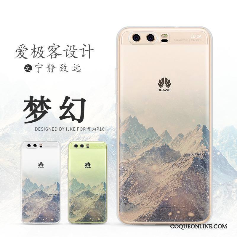 Huawei P10 Plus Silicone Fluide Doux Étui Paysage Protection Coque De Téléphone Incassable