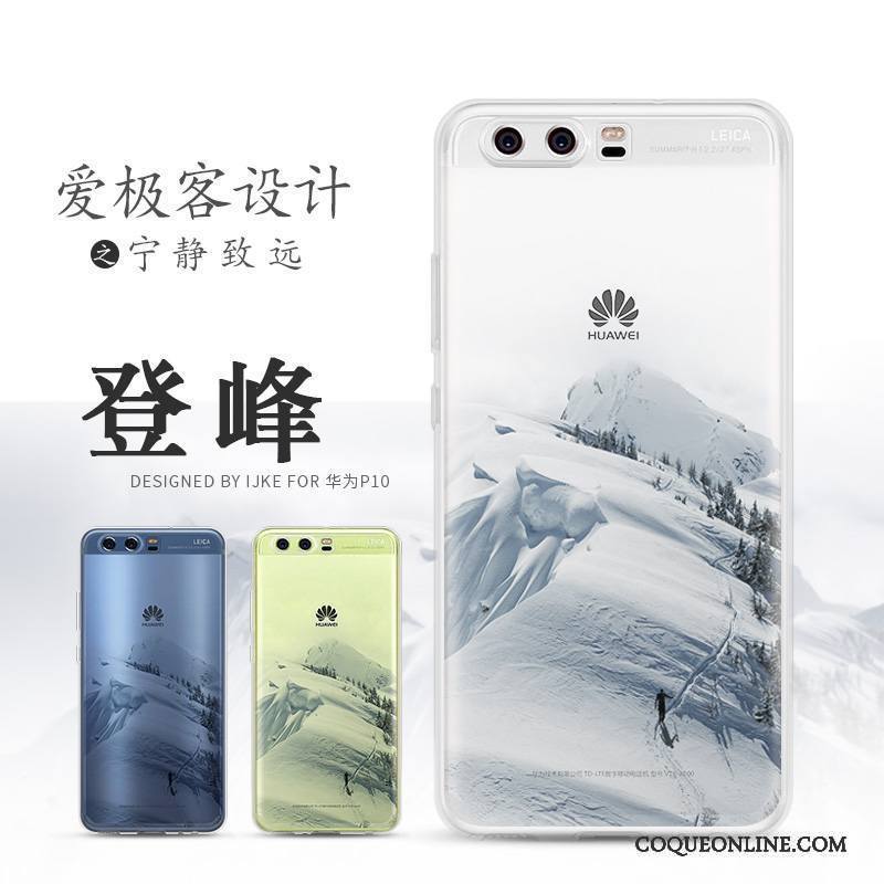 Huawei P10 Plus Silicone Fluide Doux Étui Paysage Protection Coque De Téléphone Incassable