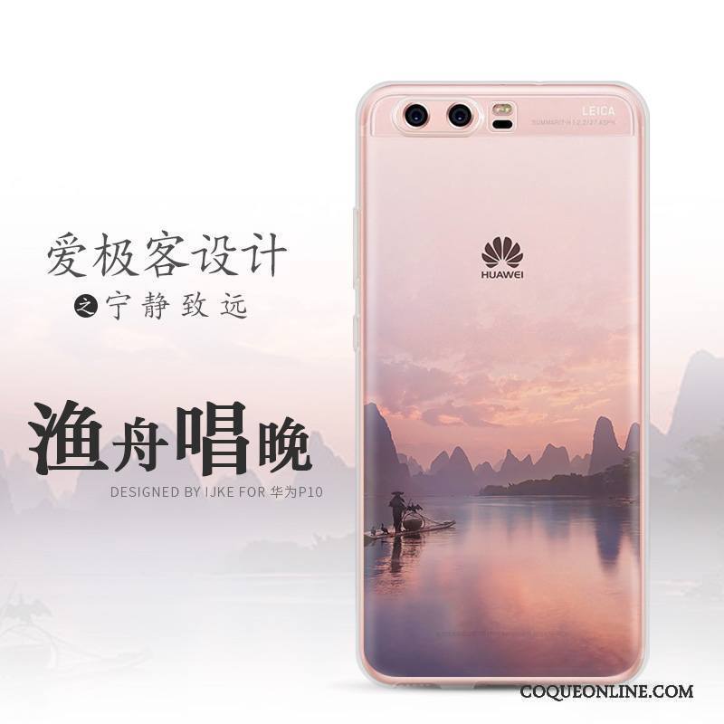 Huawei P10 Plus Silicone Fluide Doux Étui Paysage Protection Coque De Téléphone Incassable