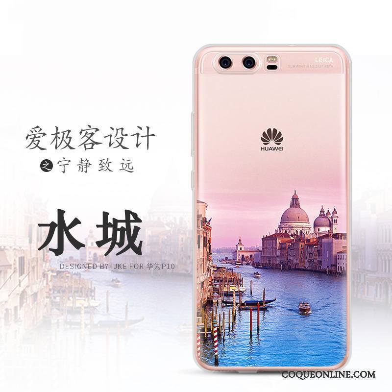 Huawei P10 Plus Silicone Fluide Doux Étui Paysage Protection Coque De Téléphone Incassable