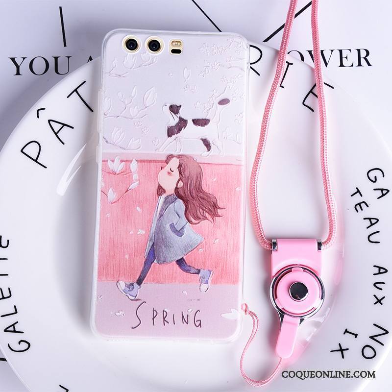 Huawei P10 Plus Tendance Coque De Téléphone Étui Silicone Gaufrage Légère Rose