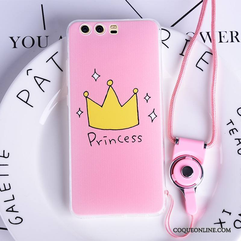 Huawei P10 Plus Tendance Coque De Téléphone Étui Silicone Gaufrage Légère Rose