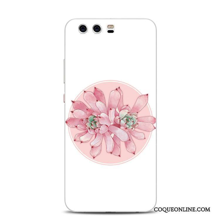 Huawei P10 Plus Tout Compris Anneau Silicone Coque Fleur De Pêche Support De Téléphone
