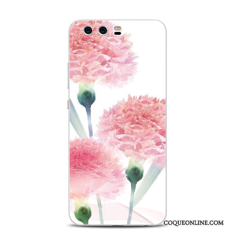 Huawei P10 Plus Tout Compris Anneau Silicone Coque Fleur De Pêche Support De Téléphone