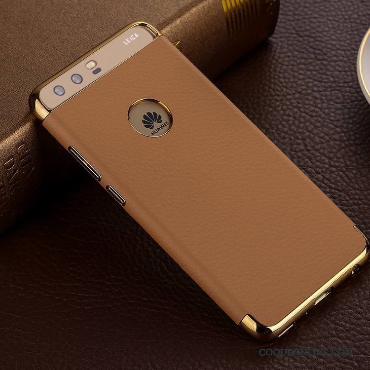 Huawei P10 Plus Tout Compris Cuir Coque De Téléphone Incassable Difficile Créatif Or