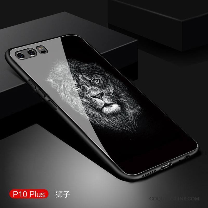 Huawei P10 Plus Tout Compris Étui Coque De Téléphone Personnalité Marque De Tendance Noir Verre